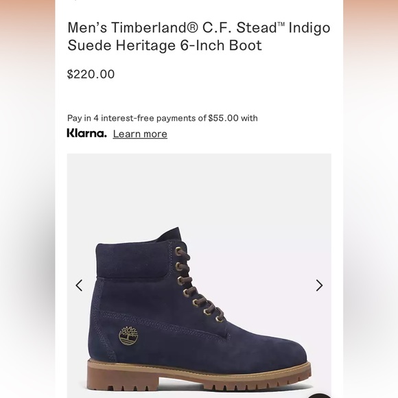 Navy Suede Timberland boots - Picture 2 of 2